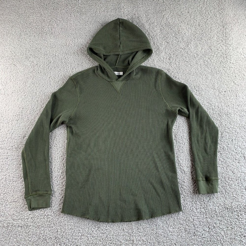 Outerknown Hoodie Sweatshirt Womens Petite Small Organic Pima Cotton Waffle NEW